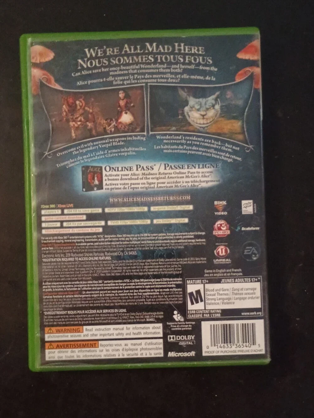 Alice: Madness Returns Xbox 360